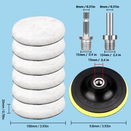 BBjinronjy Polieraufsatz Winkelschleifer Polierhaube Polierschwamm Klett Polierscheibe Polierpads (100mm)