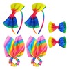 6 Stücke Regenbogen Haarzubehör, Einfaches Stirnband, Streamer -Haarring, Bogenkantenclip, Party