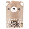 Skater BPO1-A Water Absorbent, Quick Drying, Hooded Bath Poncho, Bear,