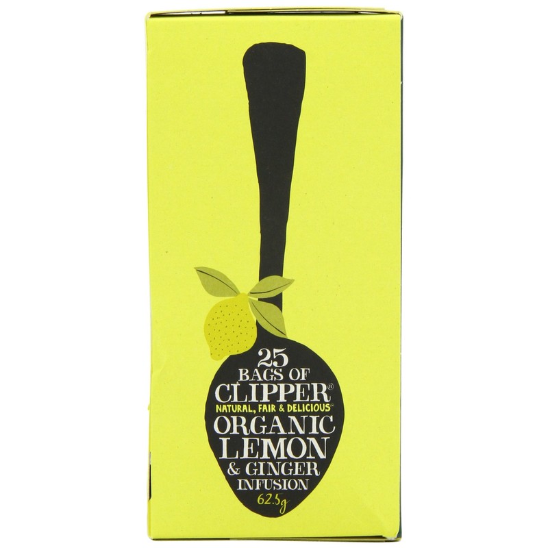 Clipper Organic Lemon and Ginger 25 Teabags (Pack of 3,