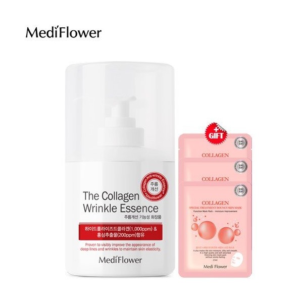 Mediflower The Collagen Wrinkle Essence 250ml + 3 mask packs