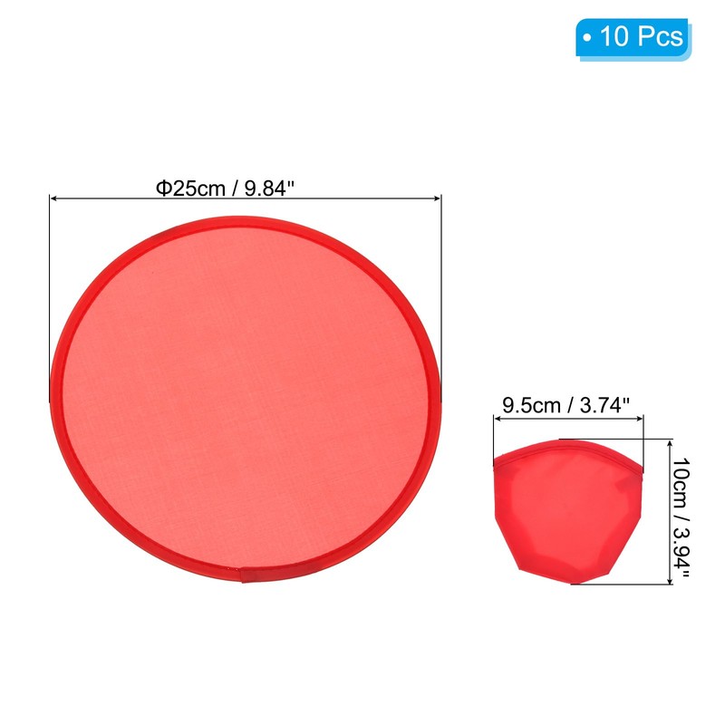 PATIKIL 10 Inch Foldable Flying Disc, 10 Pack Folding Pocket