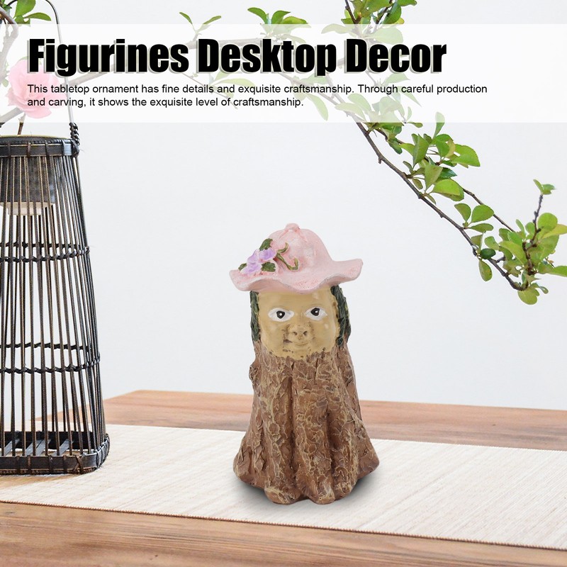 Garden Style Tabletop Ornament Tree Stump Man Exquisite Resin Figurines