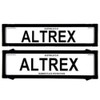 Altrex Number Plate Protectors Premium Black No Line Silver Border