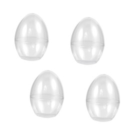 Healeved Present Ornaments 4pcs Easter Egg Bauble Container Clear Fillable Jumbo Crafting Ball Rabbit Eggs Biscuit Egg Shaped Easter Bauble
