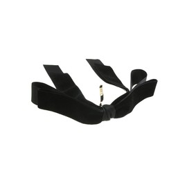 VINGTAINE H-493-BK-CAFF Velvet, Satin, Long, Ribbon, Pony Hook, Hair Elastic, Hair Cuff, Hair Hook, Adult Cute, Elegant, Women's, black (hair cuff)