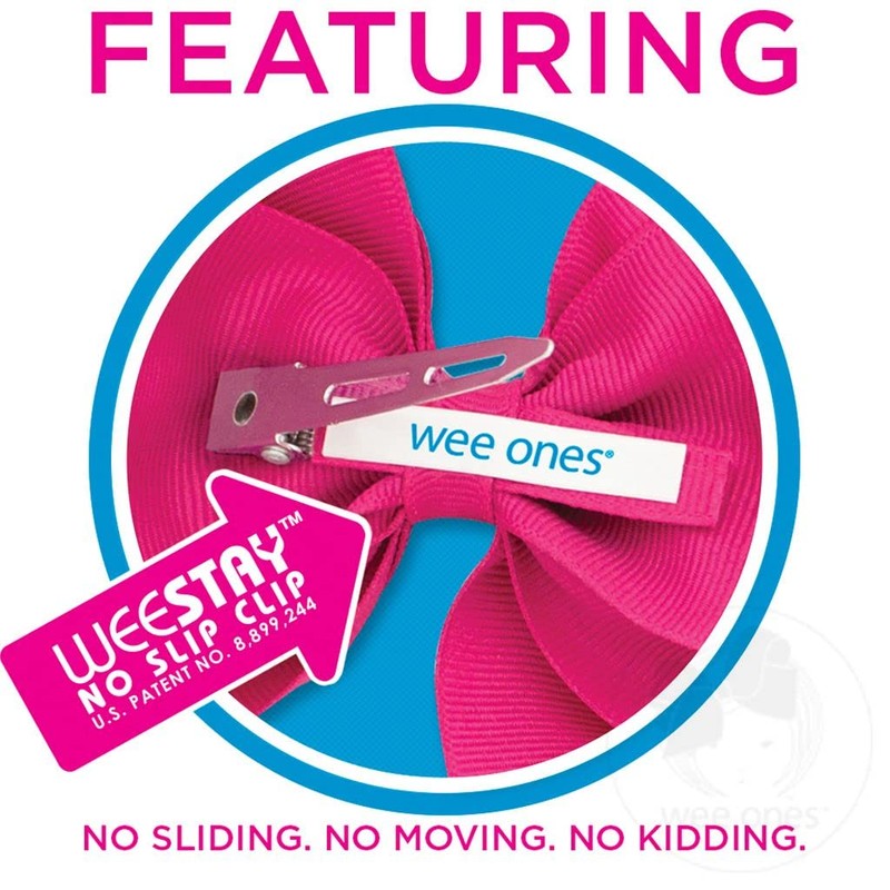 Wee Ones Girls' Classic Velvet Bow with Satin Lining, Satin