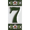 Green Floral Ceramic House Numbers & Letters Tile Size 7.5cm