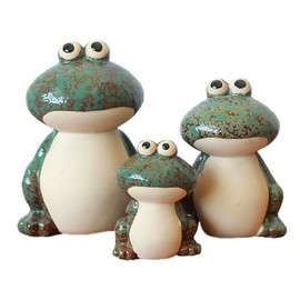 Boono Frog Figurine Interior Object Miscellaneous Goods Entrance (Frog Family (Green))