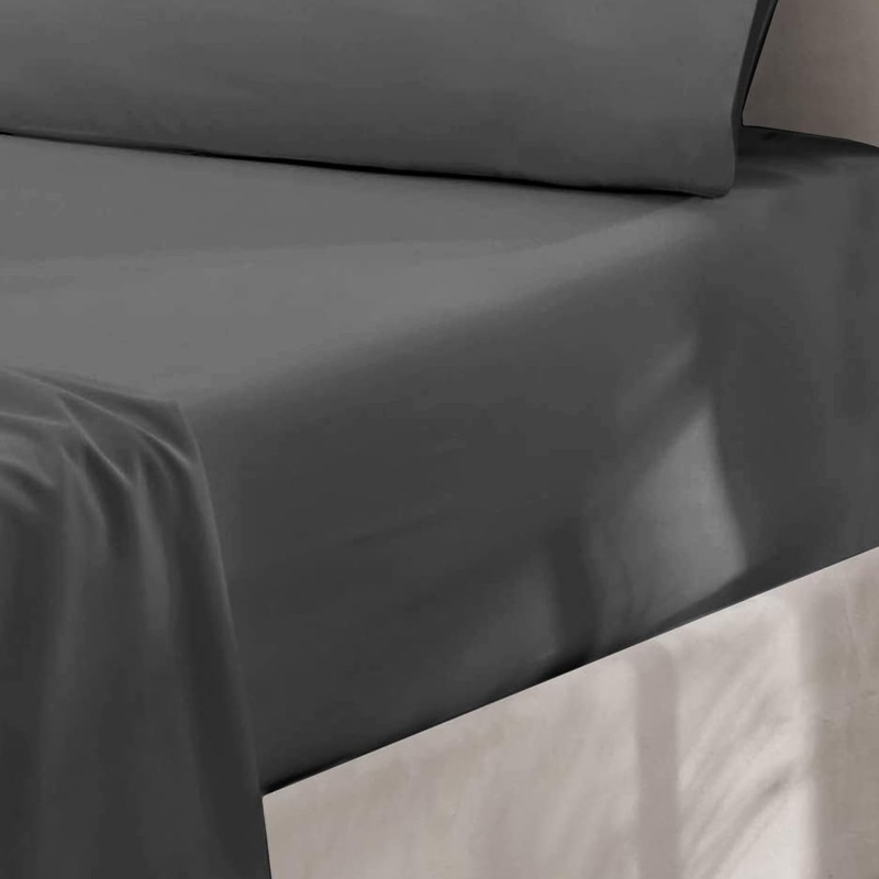 Oxford Homeware Charcoal Single Fitted Sheets -100% Brushed Microfibre 1800