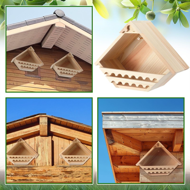 DoubleFill 2 Pcs Cedar Dove Nesting Box Bird House Outdoor