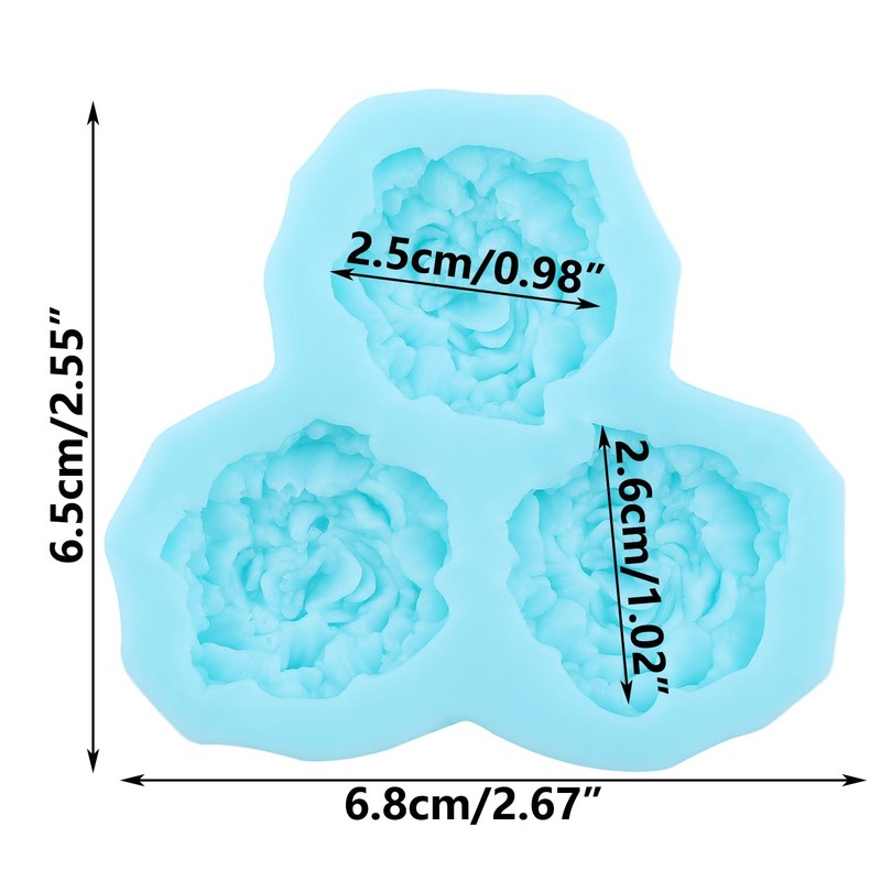 Peony Flower Fondant Mold Flower Silicone Chocolate Molds