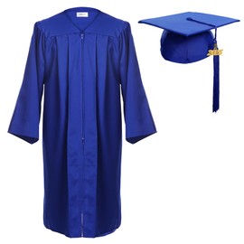 Newrara Graduation Gown Cap Tassel Set (XXX-Large 60(6'3"-6'5"), Blue)
