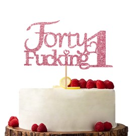 Decoración para tarta de 41 cumpleaños de color oro rosa, decoración para tartas de 41 años de edad, decoración para tartas de cumpleaños o aniversario