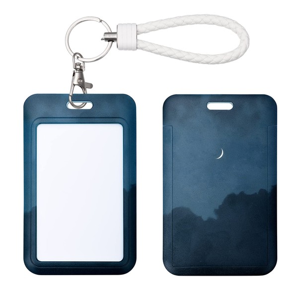 SHININGEYES ID Card Badge Holder Key Chain with Metal Keyring,