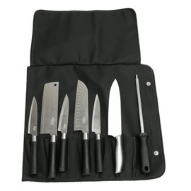 AJFHKJ Knife Roll,Knife Bag,Knife Case, Chef Knife Bag,Portable Knife Roll Bag With 8 Slots Pockets, Snap Button Closure, Heavy Duty Knife Bags For Chefs Culinary Traveling- Knives not Included