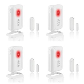 GREENCYCLE Wireless Door Open Sensor Ligh,Entry Door Chime for Business,Door Chime,Anti-Theft Alert,36 Chimes, 4 Adjustable Volume Mute Mode, Suitable for Home, Store, Depot,4PK