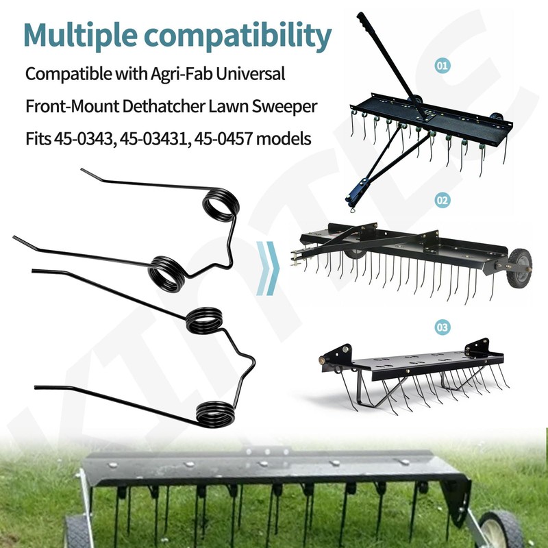 KINTLE 10 Pcs 46761 1/8" Dethatcher Spring Tines Compatible with