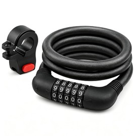 5 Digit Anti-Theft Combination Lock, 4 Foot Cable Lock, High Security, Suitable for Bicycle/Motorcycle/Xiaomi/Segway Ninebot MAX G30/F20/F25/F30/F40 Scooter Original Password Lock