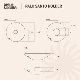 Luna Sundara - Soporte para palo de palo de palo, cerámica peruana, incluye 5 palitos de palo, santo, hecho a mano, para salvia, soporte para palo, santo (lagarto blanco y negro)