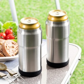 Atlas AWCH-500SV12P Case, Set of 12, For 16.9 fl oz (500 ml) Cans, Silver, Cold Insulated, Vacuum Insulated, Approx. 1067 yen per piece