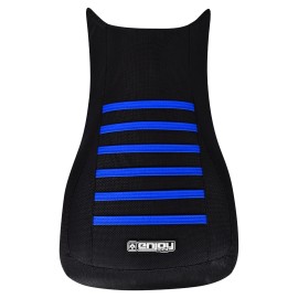 Enjoy Mfg 2005-2009 Arctic Cat Automatic 650 700 Seat Cover  ALL BLACK/TM BLUE RIBS #380