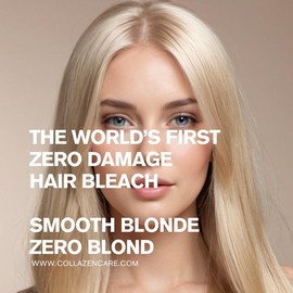 COLLAZEN CARE Zero Blond, Zero Damage Hair Bleach, Hydrolyzed Collagen, Oxygen Technology, For Virgin Hair and Grown-out Roots Only (200 mL)