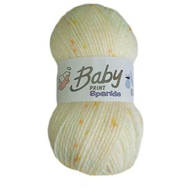 Woolcraft Baby Print SPARKLE DK Knitting Wool/Yarn 100g - 5392 Lemon