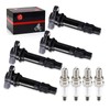 Ignition Coils & Spark Plug 4Pcs For Yamaha Waverunner FX1000