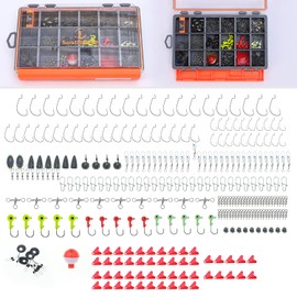 420 Pcs Fishing Accessories Kit,Waterproof 3600 Tackle Box with Tackle Included,Fishing Hooks,Fishing Weights Sinkers,Swivels,Beads,Fishing Gear Set Equipment for Bass Trout