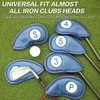 Golf Club Head Covers for Irons Magnetic Closure Leather Both