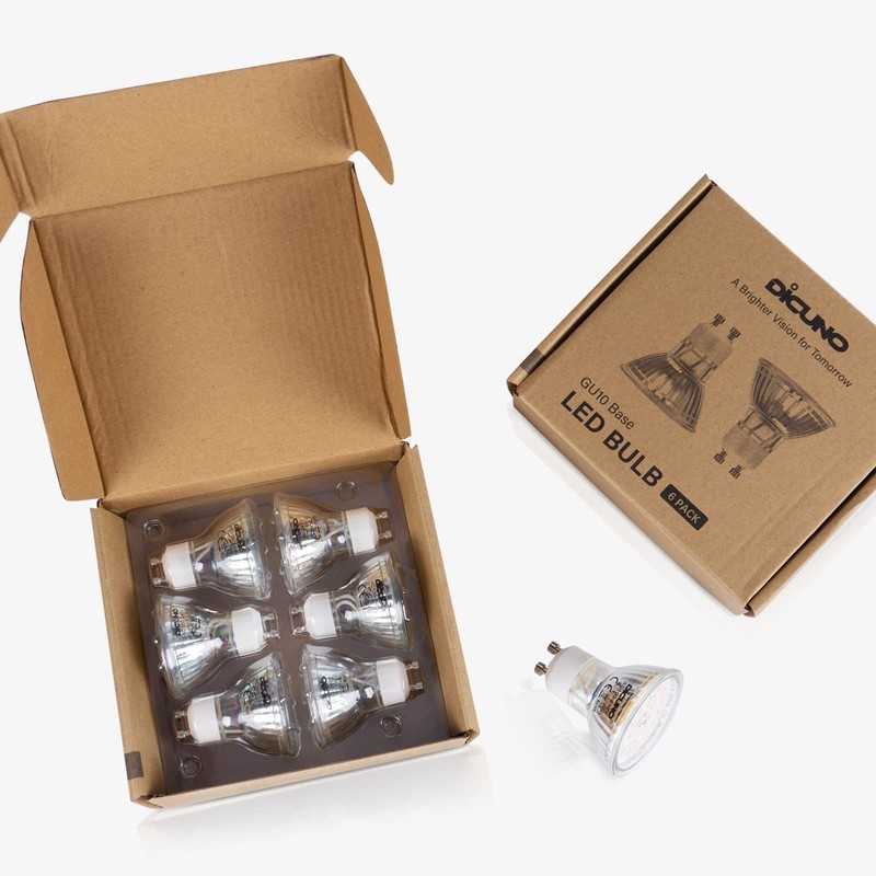 DiCUNO GU10 LED Light Bulbs, 6W 60W Halogen Replacement, Bright