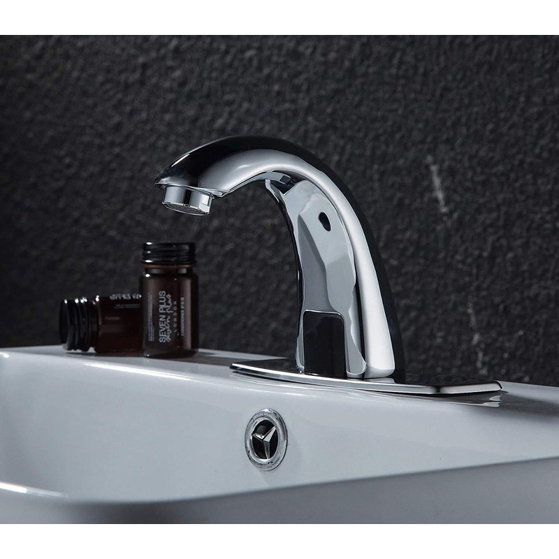 Electronic Bathroom Faucet Automatic Sensor Touchless Bathroom Sink Faucet Chrome,
