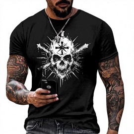 Men's 100% Cotton Solid Blank Casual Workout Short Sleeve Crewneck T-ShirtColor: Black, Size: 5 XL