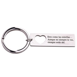 LuckyLy Kit Collar de Corazón y Llavero para Mujer con Frase, Acero Inoxidable, Ideal como Regalos para Mamá Originales, Regalos para Parejas, Novia y Hermana, Modelo Joana