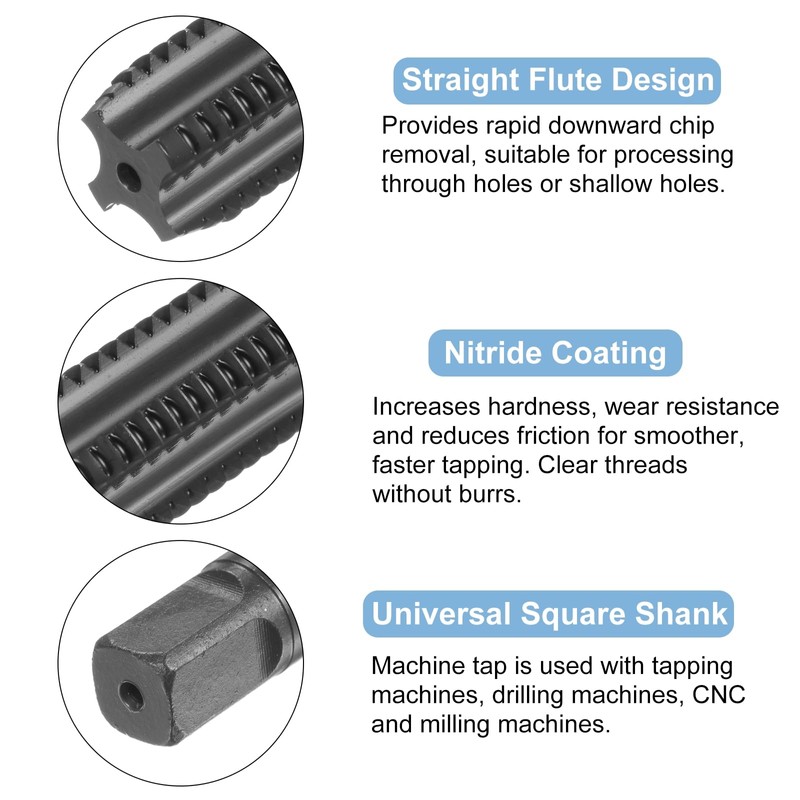 sourcing map Metric Thread Tap M14 x 2 H2 Nitride