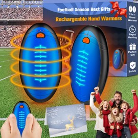 Hand Warmers Rechargeable 2 Pack,Upgraded USB 2 in 1 Electric Football Hand Warmer for Outdoor Indoor,Portable Heater for Camping Hunting Golf Rechargeable,Best Warm Gift for Men Women Kids(Blue)