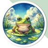 Azeeda 4 x 'Frog On Lily Pad' White Premium Vinyl