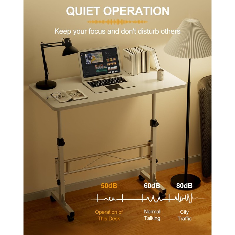 Small Standing Desk Adjustable Height, Mobile Stand Up Desk with
