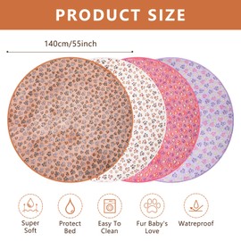 Clysee 4 Pack Washable Whelping Pad Whelping Supplies Absorbent Reusable Puppy Training Pads Reusable Dog Mat for Floor Non Slip Washable Pee Mat for Dogs(Bright Color,55 Inch)