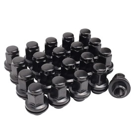 Set of 20, 14x1.5mm OEM Style Factory 1.85 Inch 7/8 22mm Hex Mag Washer Lug Nuts Compatible with Sequoia Landcruiser Tundra Lexus LX Black