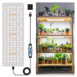 Aumtrly Grow Lights for Indoor Plants, Full Spectrum Under Shelf Plant Lights for Growing Small Plants, Light and Thin 138 LED Plant Grow Lamp Panel with 6/12/16H Timer, 3 Light Modes, 5 Dimmable