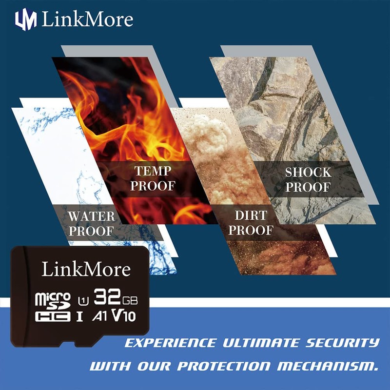 LinkMore 32GB MicroSDHC Card with U1/A1 / V10 / SD