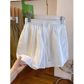 Women's Summer Plus Size Yoga String Hot Pants - Ice Quick-Dry White Slacks Leports Blue, L (fits 55.00 Kg-62.50 Kg) 5ea