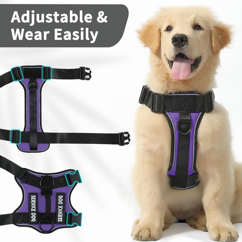 Belababy Dog Harness Small Medium Large, Reflective Tactical No Pull