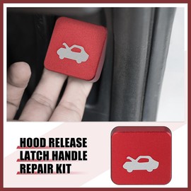 HEROFFIX Hood Latch Release Handle Repair Kit for Honda Civic 1996-2011 for Honda CR-V 1997-2006 for Honda Element 2003-2011 Aluminum Alloy Red Replace Parts