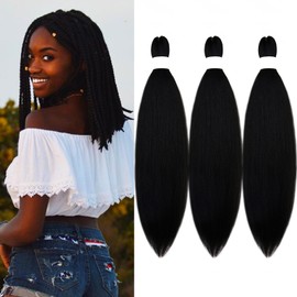 Ai Yuchen Short 1b Black Braiding Hair Pre Stretched Kids Braiding Hair Extensions for Braiding Box Braids Knotless Prestretched Braiding Hair 16 Inch