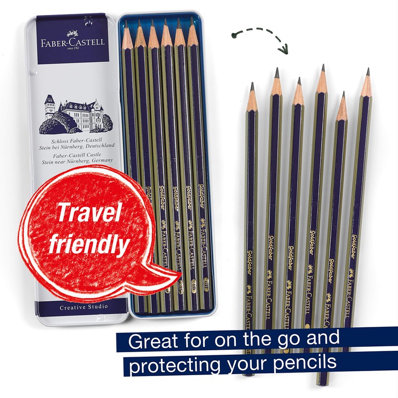 Faber-Castell Graphite Sketch Pencil Set - 6 Graphite Pencils (2H,