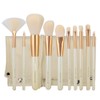ZOREYA 10pcs Pearl White Portable Professional Makeup Blending Brushes Set