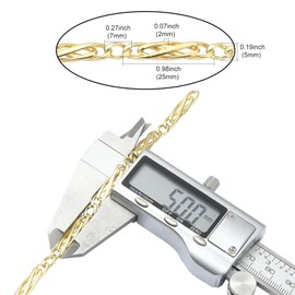 Stiesy 3.28Feet 1m Golden Brass Chains Twisted Metal Chains Soldered Link Chains for Bracelet Necklace Jewelry Making